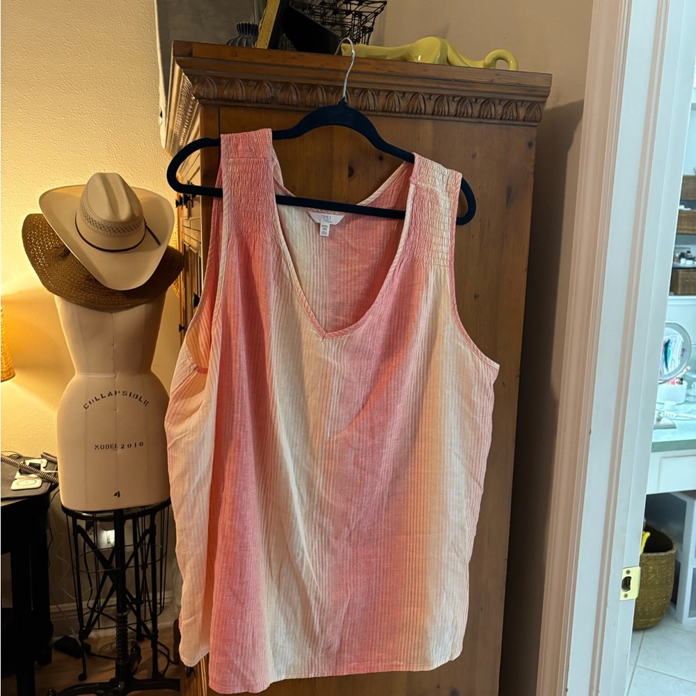 Time &  Tru orange Sleeveless Boxy Tank Top